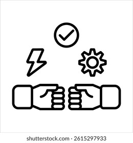 interdisciplinary icon in outline style vector illustration