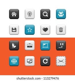 Interent and blog icons. Buttons