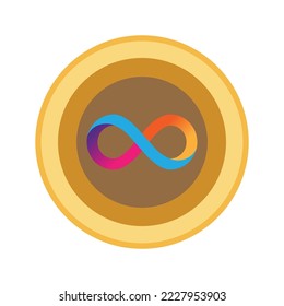 Interent computer  cryptocurrency golden coin isolated on white background vector illustration.ai