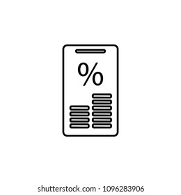 interest accrual in mobile banking icon. Element of mobile banking for smart concept and web apps. Thin line interest accrual in mobile banking icon can be used for web and mobile on white background