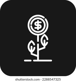 Interest Business icon with black filled line style. finance, rate, financial, money, bank, percent, loan. Vector illustration