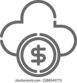 Interest Business icon with black outline style. finance, rate, financial, money, bank, percent, loan. Vector illustration