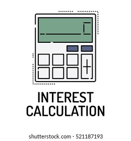 INTEREST CALCULATION Line icon