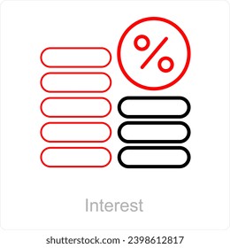 Interest and cash icon concept