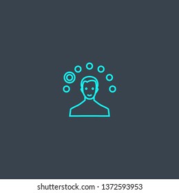 interest concept blue line icon. Simple thin element on dark background. interest concept outline symbol design. Can be used for web and mobile UI/UX