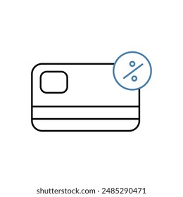 Symbol für Zinskonzept-Position. Einfache Elementdarstellung. Design der Umrisssymbole des Interessenkonzepts.