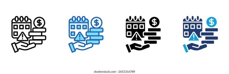 Icono de interés debido Ilustración vectorial de estilo múltiple