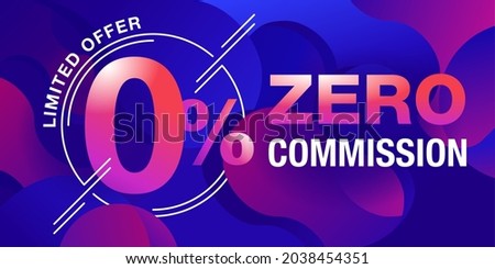 Interest free banner - zero commission special offer layout template with abstract elements on bright background - vector promo limited offers flyer