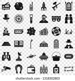 Interest games icons set. Simple style of 36 interest games vector icons for web for any design