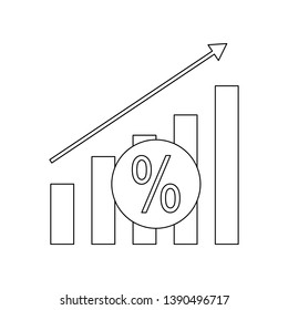 interest growth chart icon. Element of banking for mobile concept and web apps icon. Outline, thin line icon for website design and development, app development