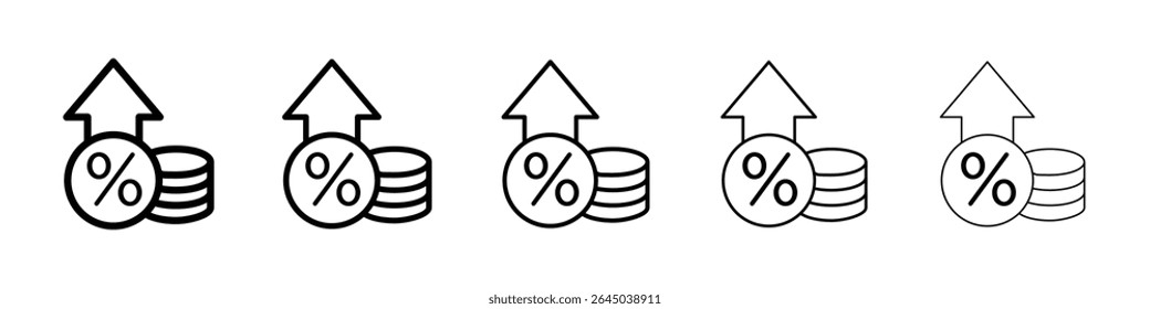 Interest growth icon filled flat sign concept for web design.