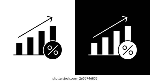 Ícone de crescimento de juros Gráficos escalonáveis do vetor