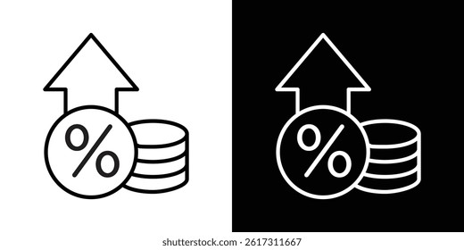 Interest growth icon vector for web and mobile app. Symbol isolated.