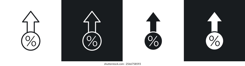 Interest growth icons in Thin line black color. flat simple vector symbols illustration.