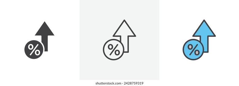 Interest Growth Isolated Line Icon Style Design. Simple Vector illustration