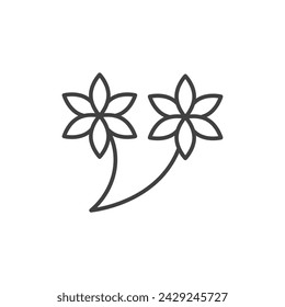Interest Growth Vector Line Icon Illustration.