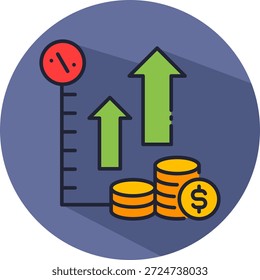 Ilustração de vetor isométrica de ícone de aumento de interesse