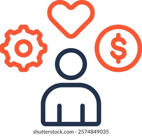 Interest Icon Color Line Vector Illustration