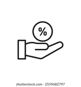 Interest icon Flat art in black and white isolated