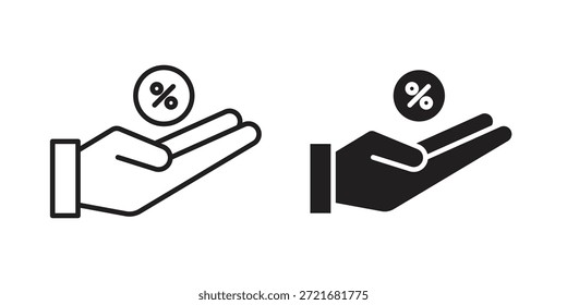 Interest icon flat and thin stroke vector pack. Editable icons set