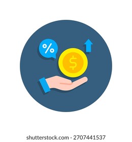 Ilustração de vetor plano de ícone de interesse