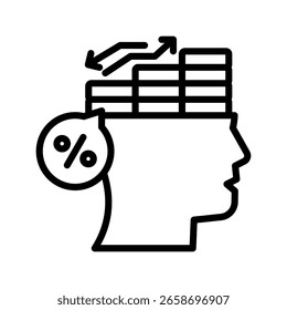 Interest icon line vector illustration