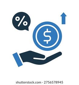 Interest icon mixed color vector Illustration