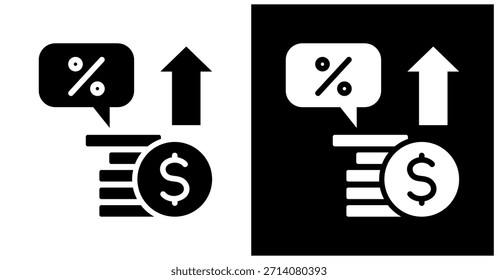 Interessensymbol auf weißem und schwarzem Hintergrund