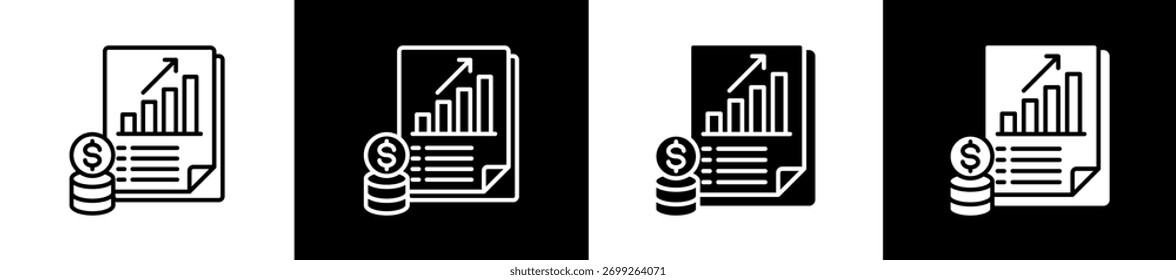 Variaciones de iconos de interés en estilo de línea y glifo sobre fondo blanco y negro