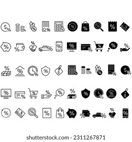 Interest icon vector set. percent illustration sign collection. Credit symbol or logo.