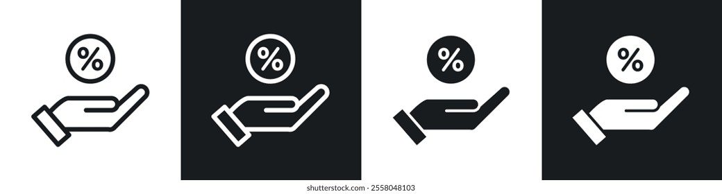 Interest icons pack in black and white filled and outlined versions.