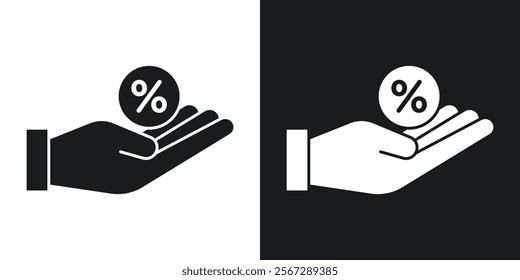 Interest icons in solid black and white colors