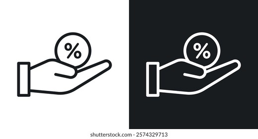 Interest icons in thin black and white stroke liner style