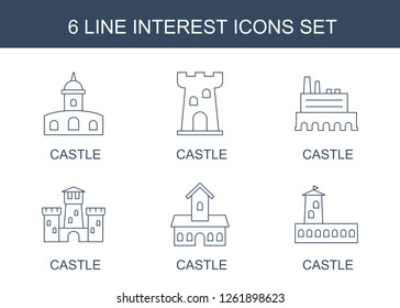 interest icons. Trendy 6 interest icons. Contain icons such as castle. interest icon for web and mobile.