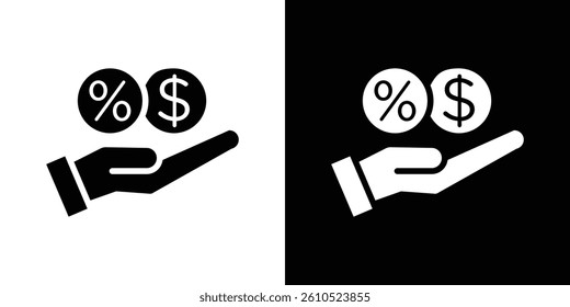 Interest icons vector set in solid flat style