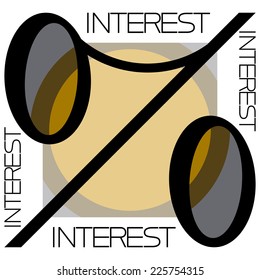 Interest A large percentage of the sign-Typographic composition in the form of a square.