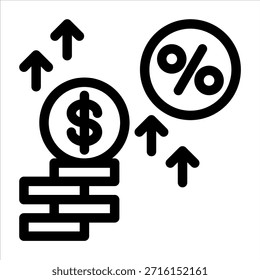 Ícone de estrutura de tópicos de juros. Ilustração vetorial simples sobre fundo branco