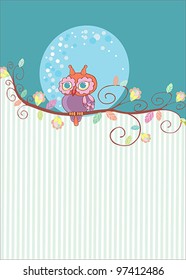 Interest owl on a branch