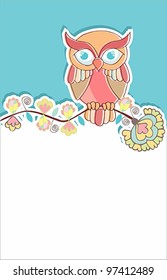 Interest owl on a branch