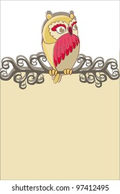 Interest owl on a branch