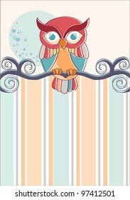 Interest owl on a branch