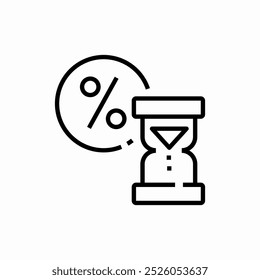 Vector de signo de icono de tiempo de pago de intereses