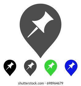 Interest Pin Marker flat vector icon. Colored interest pin marker, gray, black, blue, green icon versions. Flat icon style for graphic design.