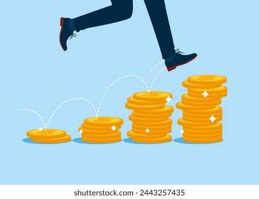 Interest profit of investment. Extensive financial or economic growth. Profit from the stock market. Flat vector illustration