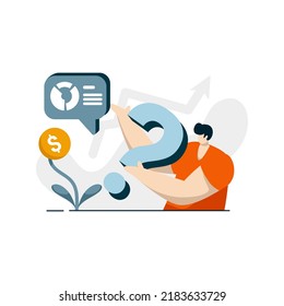 interest questions to ask icon flat Illustration for business finance loan color blue, orange, black, yellow, perfect for ui ux design, web app, branding projects, advertisement, social media post