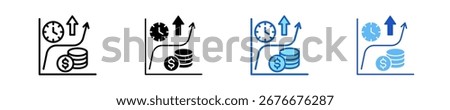 Interest Rate Curve Icon Set Multiple Style Collection