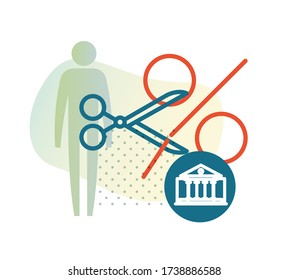 Interest Rate Cut to Revive Economy due to Coronavirus Pandemic - Icon as EPS 10 File