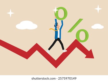 Interest rate hike, concept of increasing investment profit or dividends, banker entrepreneurs, taxes or VAT, trend of increasing loan and mortgage interest rates, FED or government putting an upward