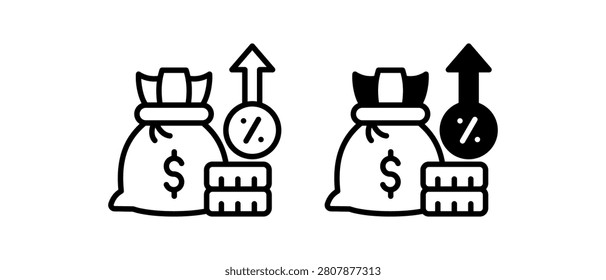 Interest Rate Icon Collection line And Mixed Style