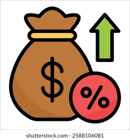 Interest Rate Icon Element For Design